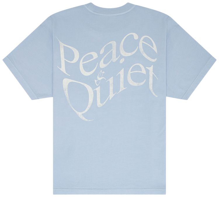 Museum of Peace  Quiet Wordmark T Shirt Baby Blue