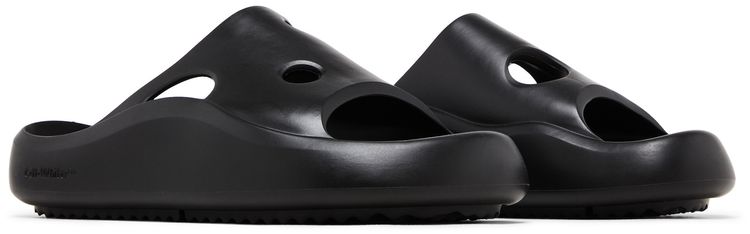 Off White Meteor Rubber Sliders Black