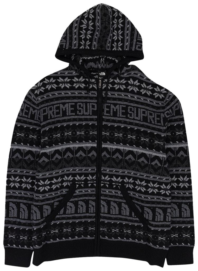 Supreme x The North Face Zip Up Hooded Sweater Black