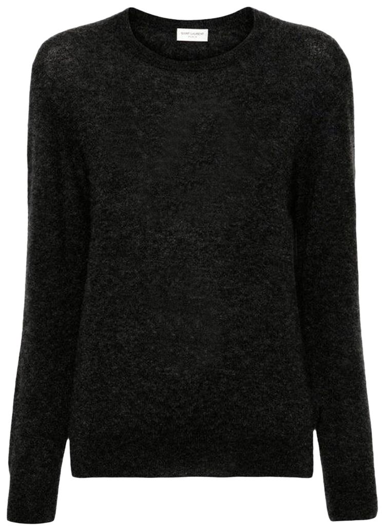 Saint Laurent V Neck Long Sleeve Jumper Charbon