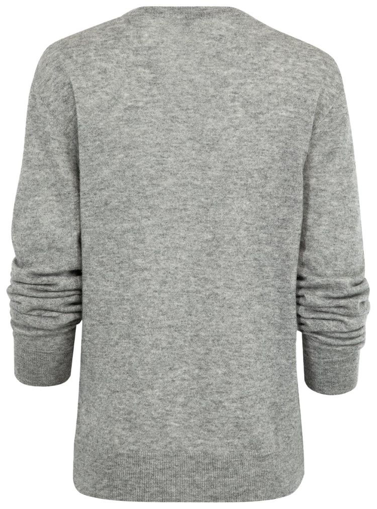Saint Laurent V Neck Long Sleeve Jumper Light China Grey