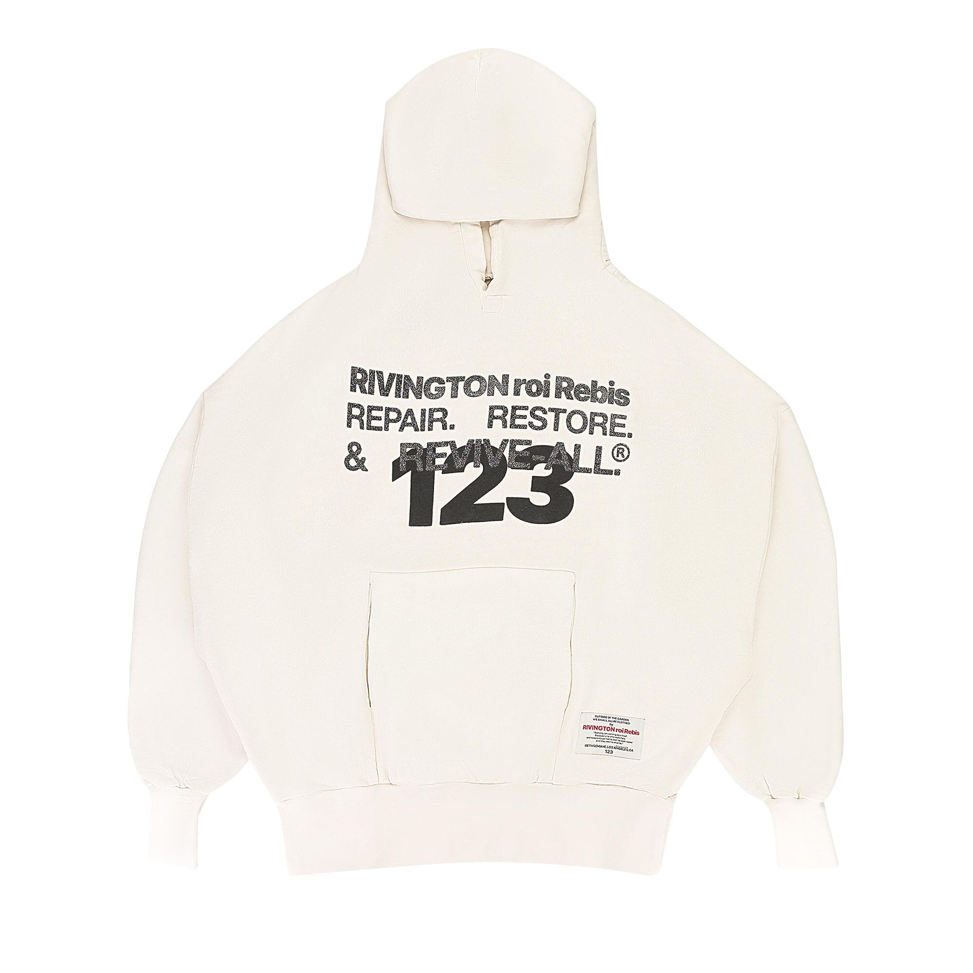 Buy RIVINGTON roi Rebis Repair Restore Revive Hoodie 'White