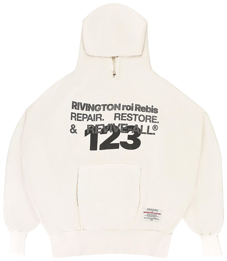 RIVINGTON roi Rebis Repair Restore Revive Hoodie White