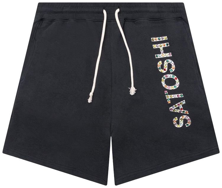 Satoshi Nakamoto Studded Logo Shorts Black