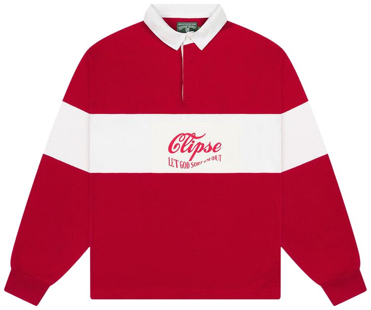 Denim Tears x Clipse Let God Sort Em Out Rugby Red