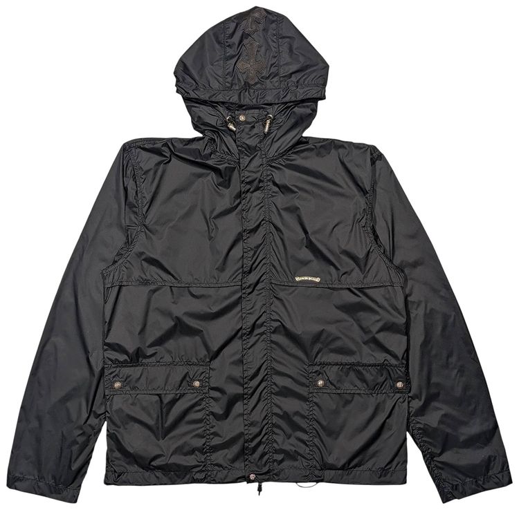 Chrome Hearts Pig Oil Cross Patch Nylon Ripstop Windbreaker Black