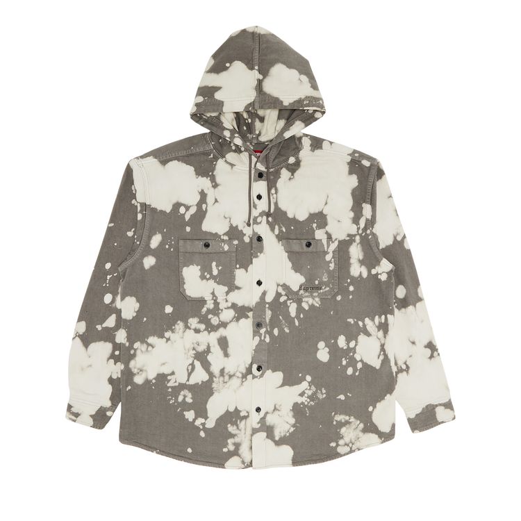 Supreme Hooded Denim Shirt Bleached