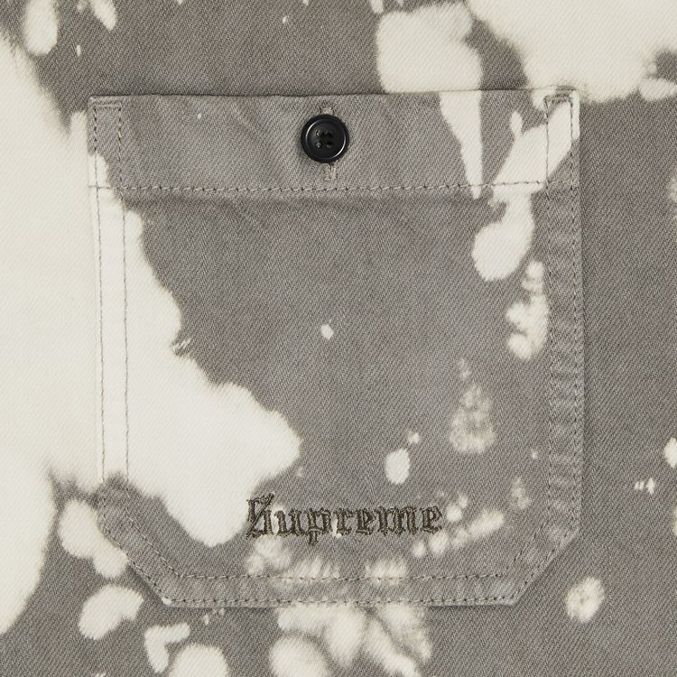 Supreme Hooded Denim Shirt Bleached