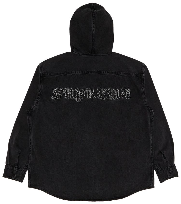 Supreme Hooded Denim Shirt Black