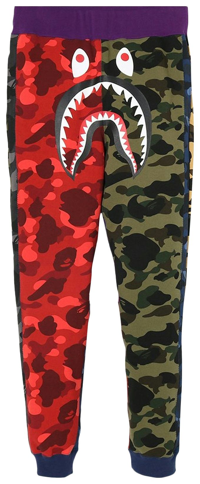 BAPE Mix Camo Shark Crazy Slim Sweat Pants Multicolor