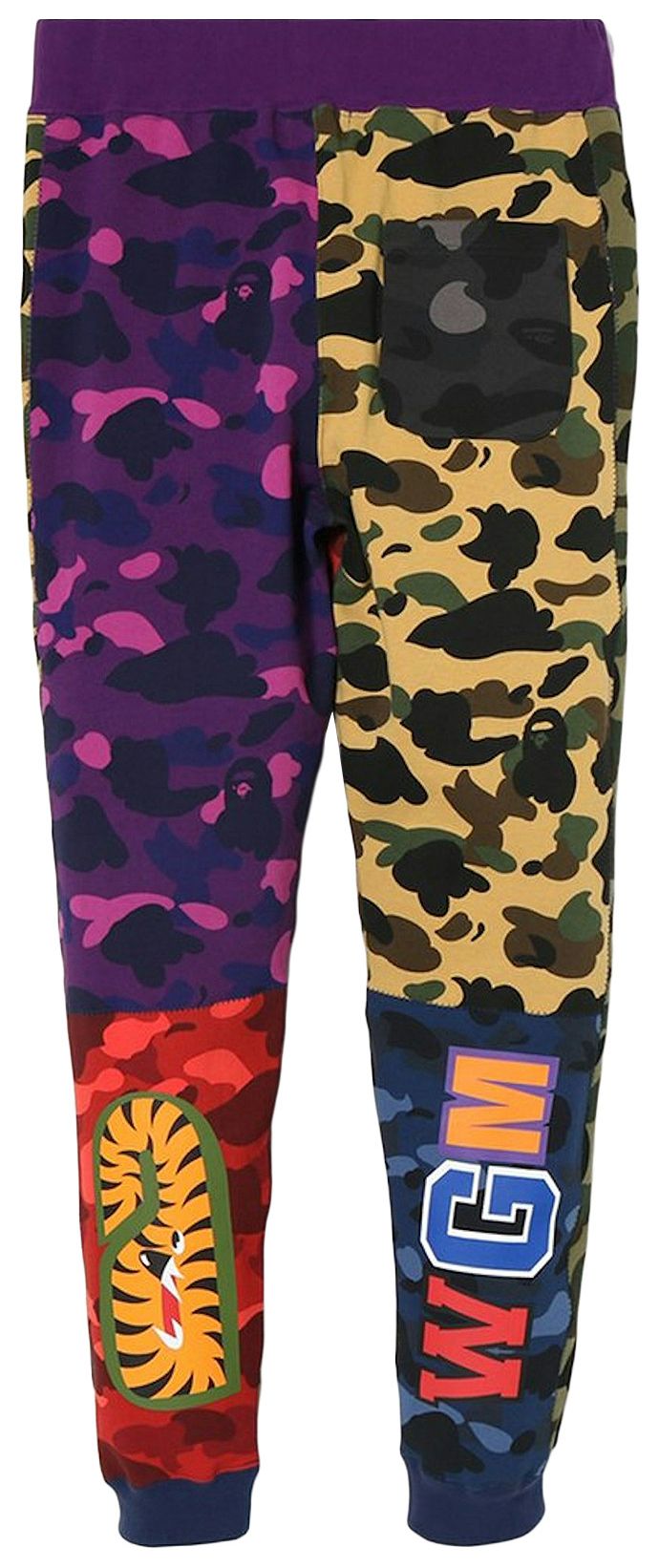 BAPE Mix Camo Shark Crazy Slim Sweat Pants Multicolor