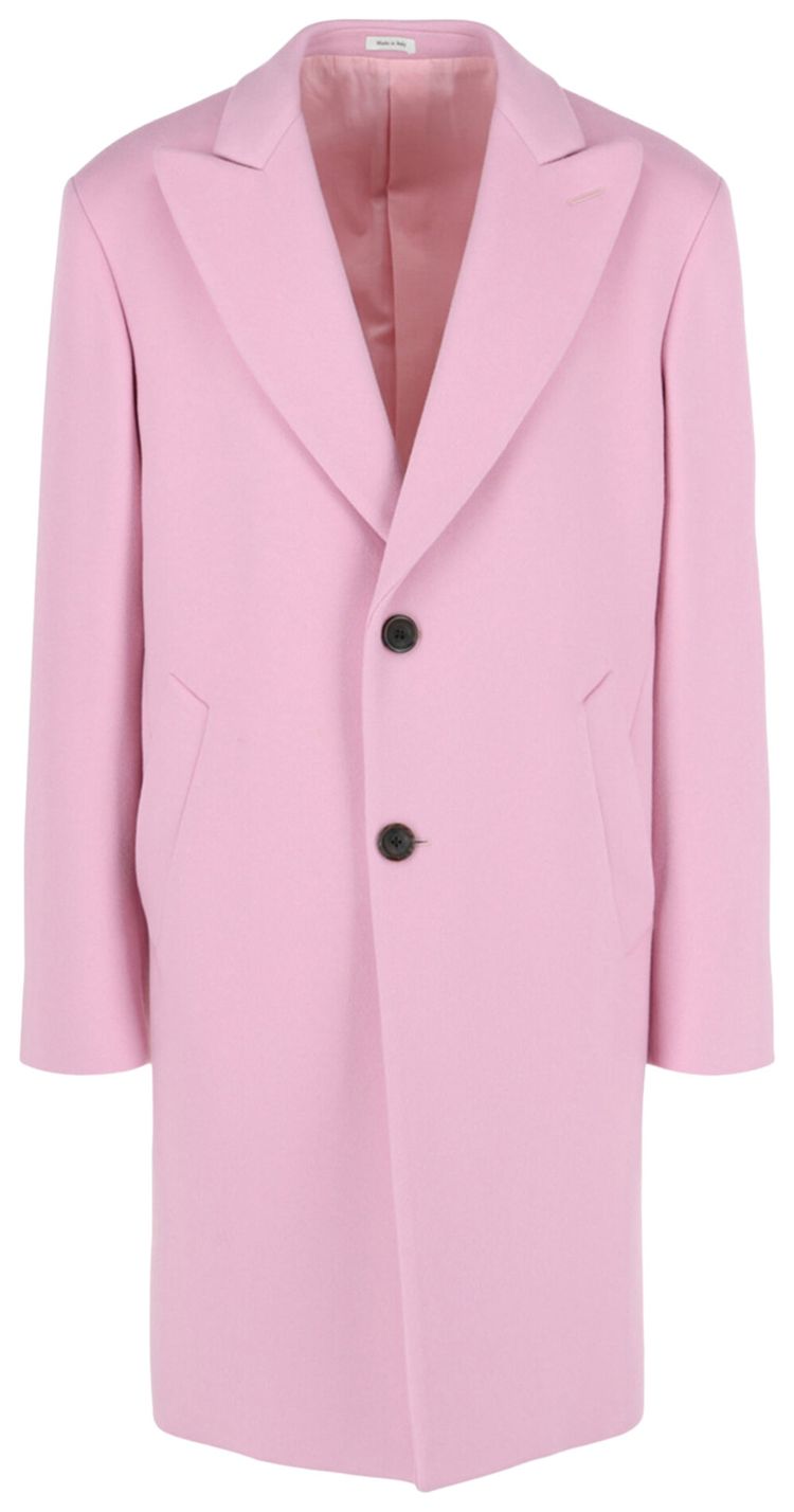 Alexander McQueen Peaked Lapel Wool Coat Sugar Pink
