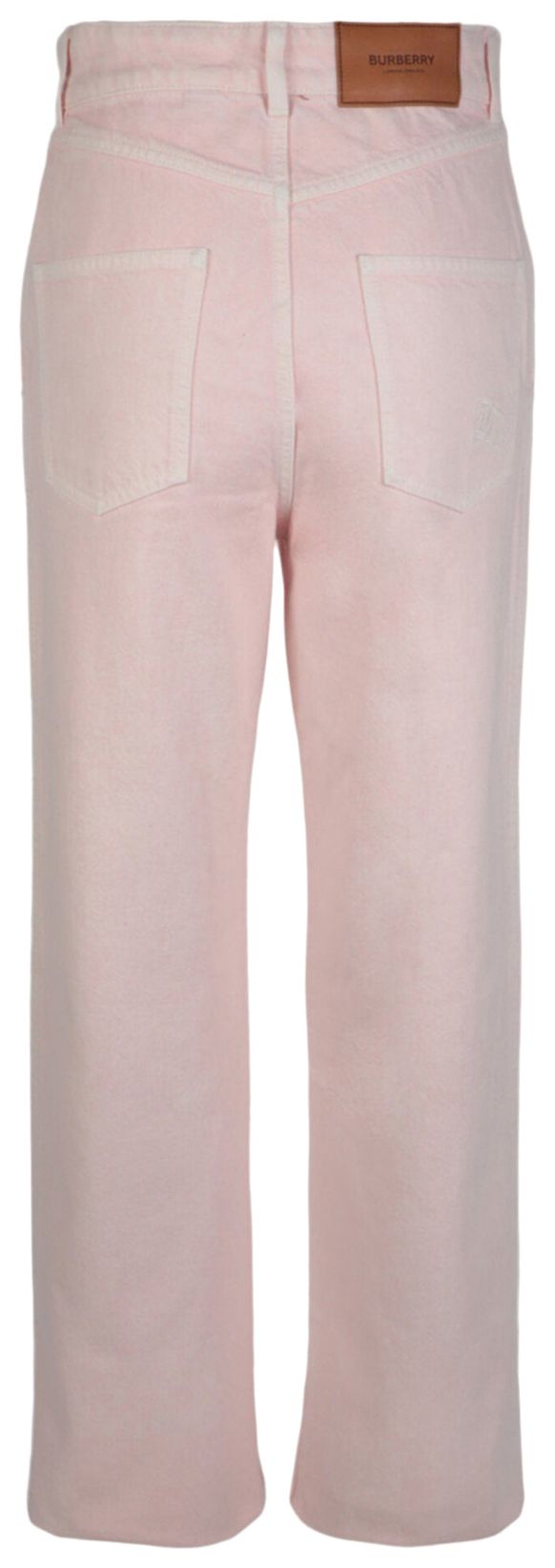 Burberry Logo Patch Straight Leg Jeans Pink