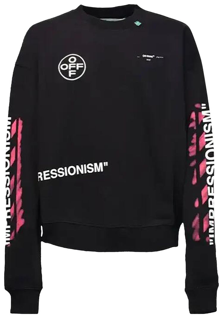 Off White Impressionism Diag Stencil Sweatshirt BlackPinkWhite