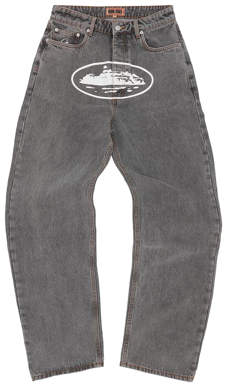 Corteiz Island Baggy Jeans Light Grey