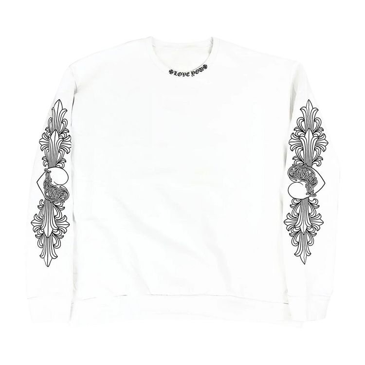 Chrome Hearts Chrome Hearts Love You Floral Crewneck Sweatshirt White