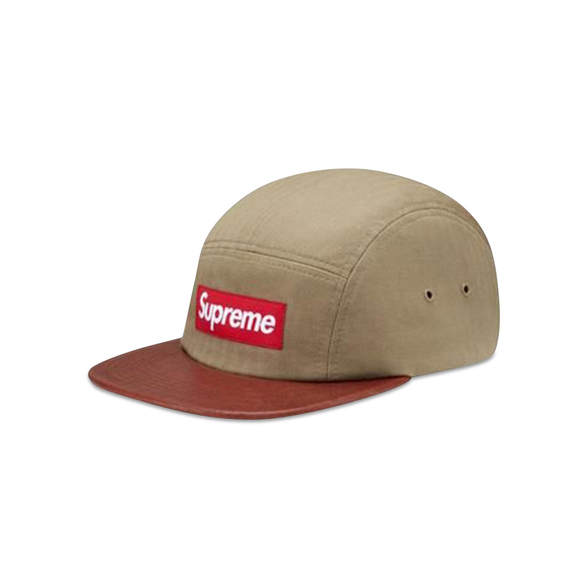 Buy Supreme Herringbone Leather Camp Cap 'Tan' - 00052