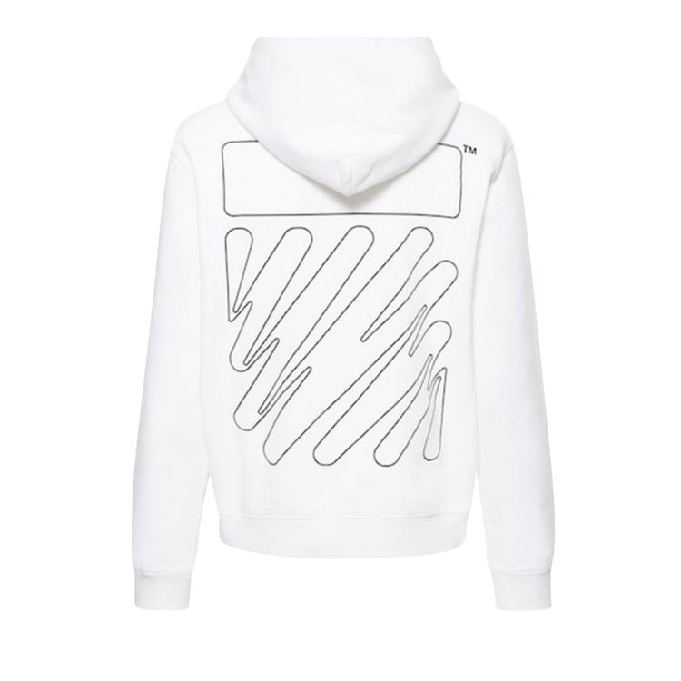 Off White Wave Outl Diagonal Slim Zip Hoodie White