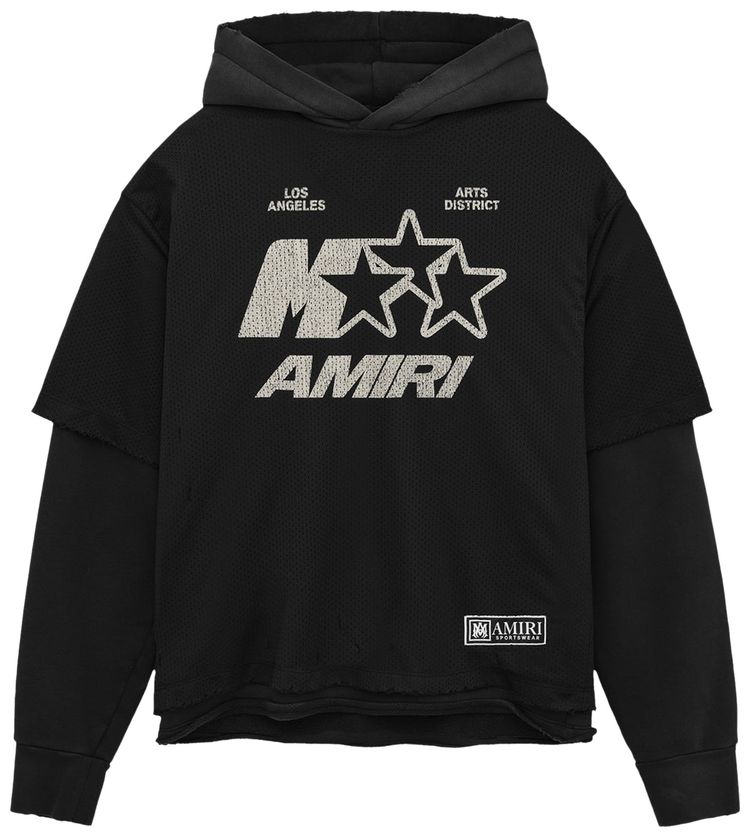 Amiri Ma Star Mesh Hoodie Black