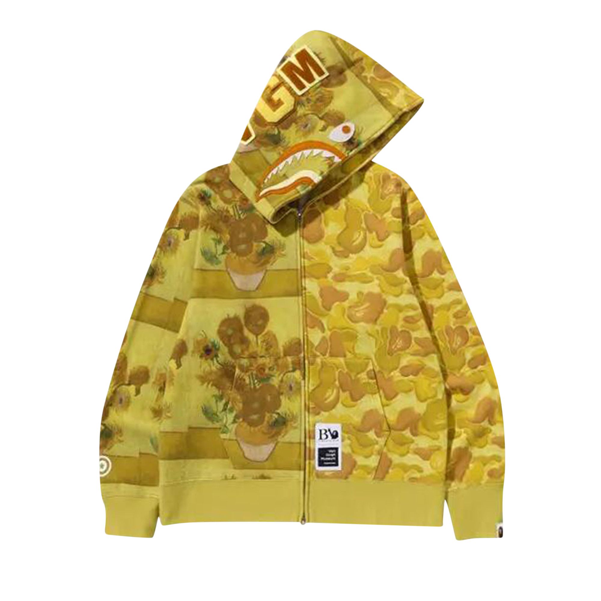 トップス XL bape Van Gogh Shark Full Zip Hoodie Buy BAPE x Van Gogh Museum Shark Full Zip Hoodie 'Yellow