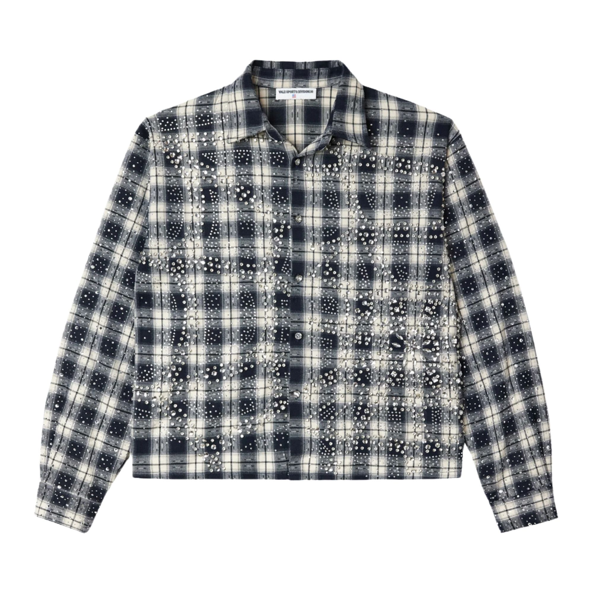 ValeForever stoneネルシャツスタッズ蜘蛛の巣 BADHOP着用 vale forever BADHOP ネルシャツ スタッズ vale forever ストーン装飾