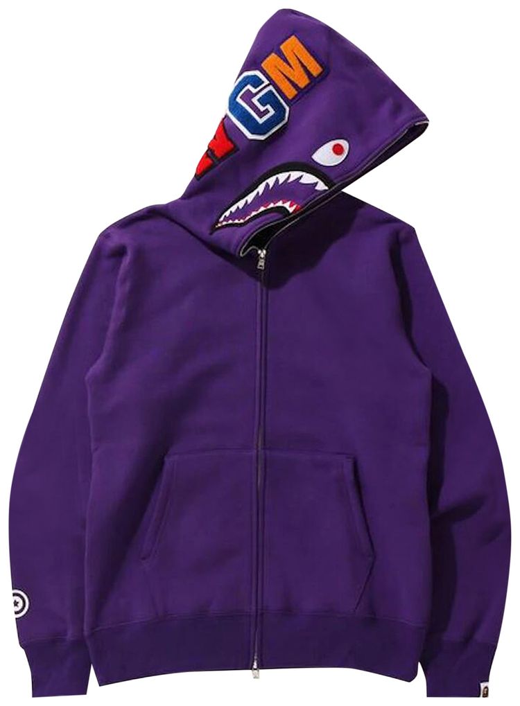 BAPE Shark Full Zip Hoodie Purple