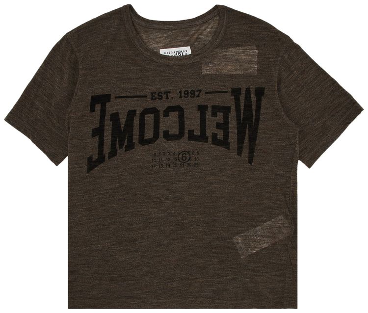 MM6 Maison Margiela Sheer Wool Jersey T Shirt Taupe