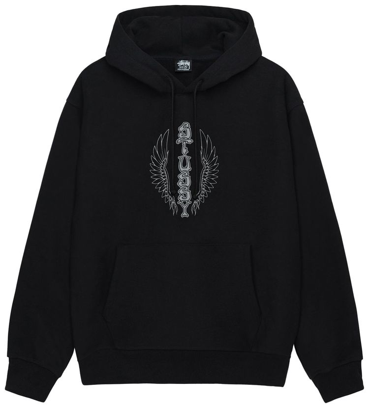 Stussy Wes Wings Hoodie Black