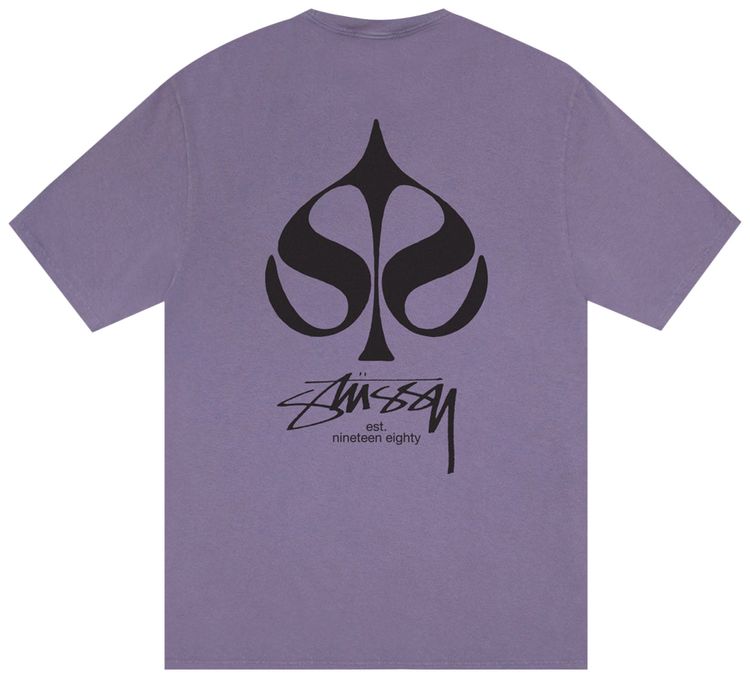 Stussy Spade Tee Pigment Dyed Grape