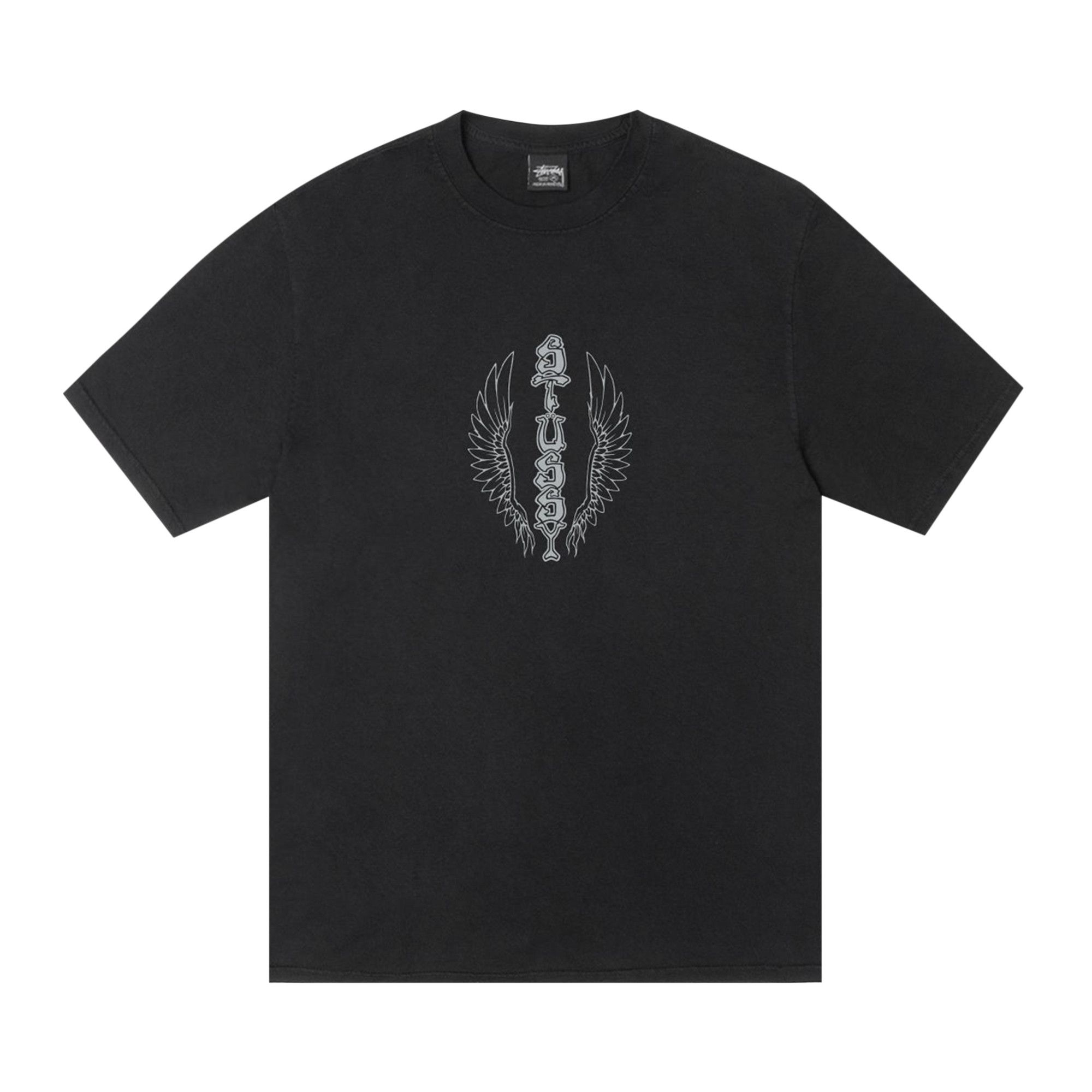 Buy Stussy Wes Wings Tee Pigment Dyed 'Black' - 1905158 BLAC | GOAT