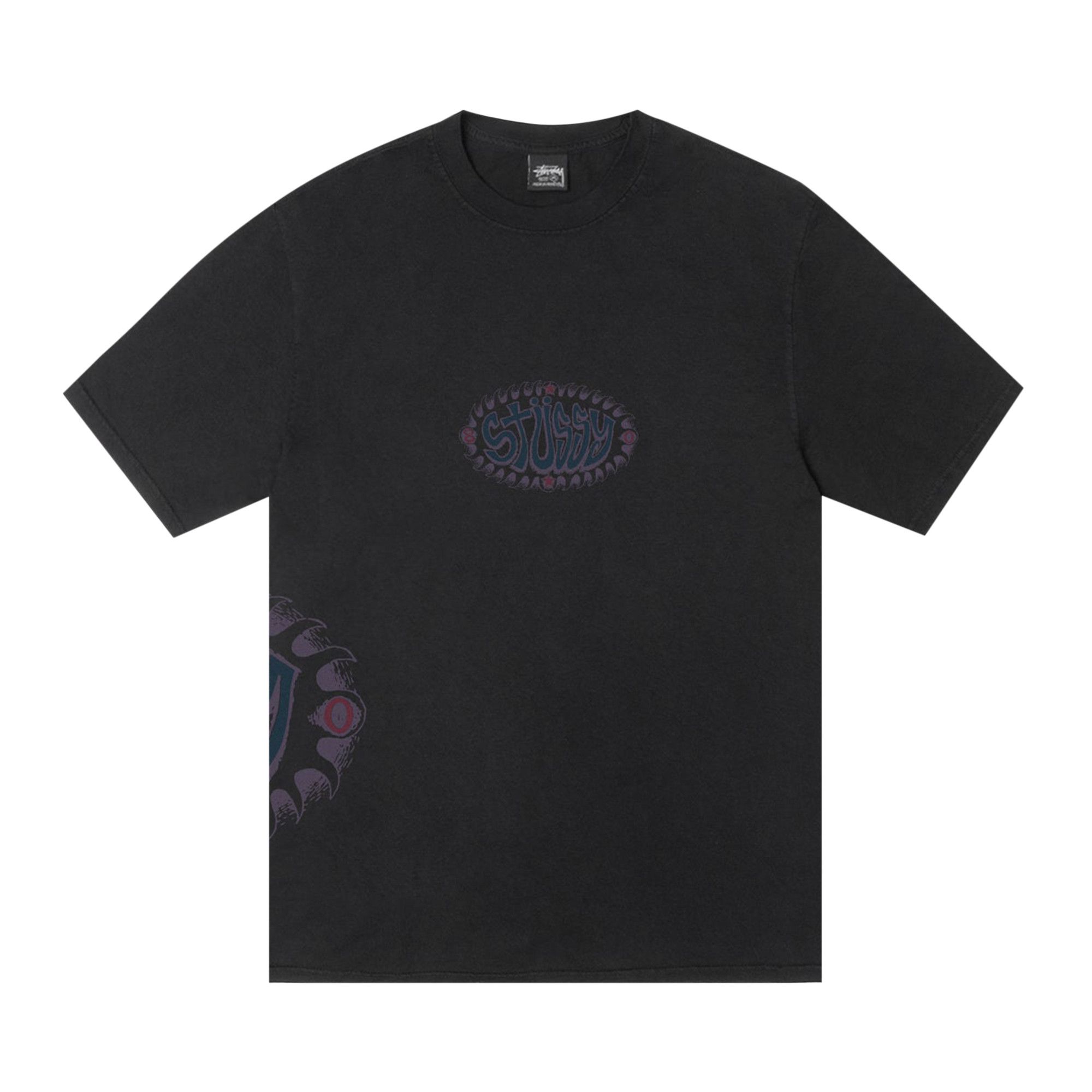 Buy Stussy Wave Oval Tee Pigment Dyed 'Black' - 1905155 BLAC