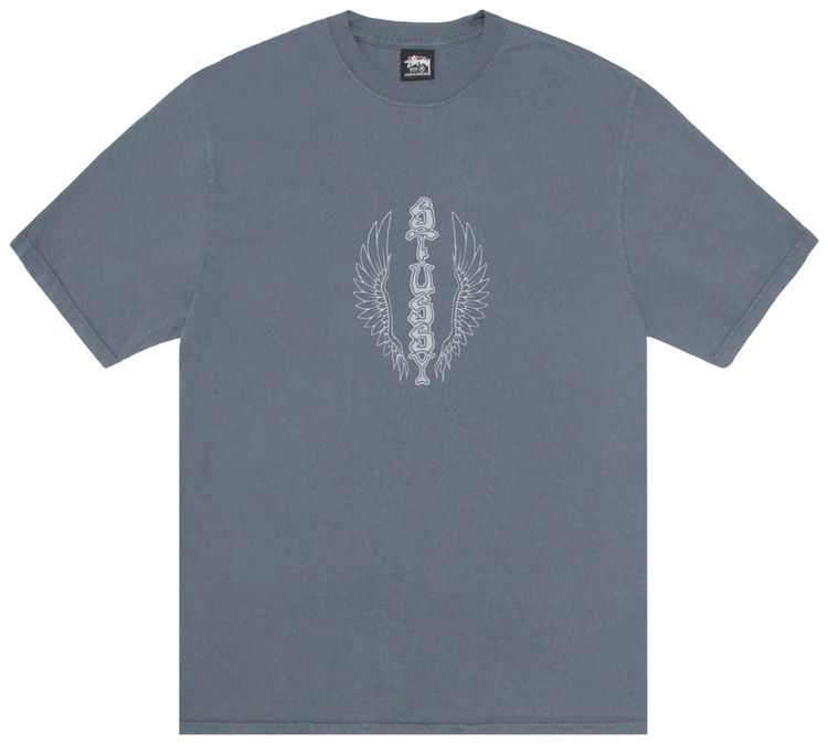Stussy Wes Wings Tee Pigment Dyed Navy