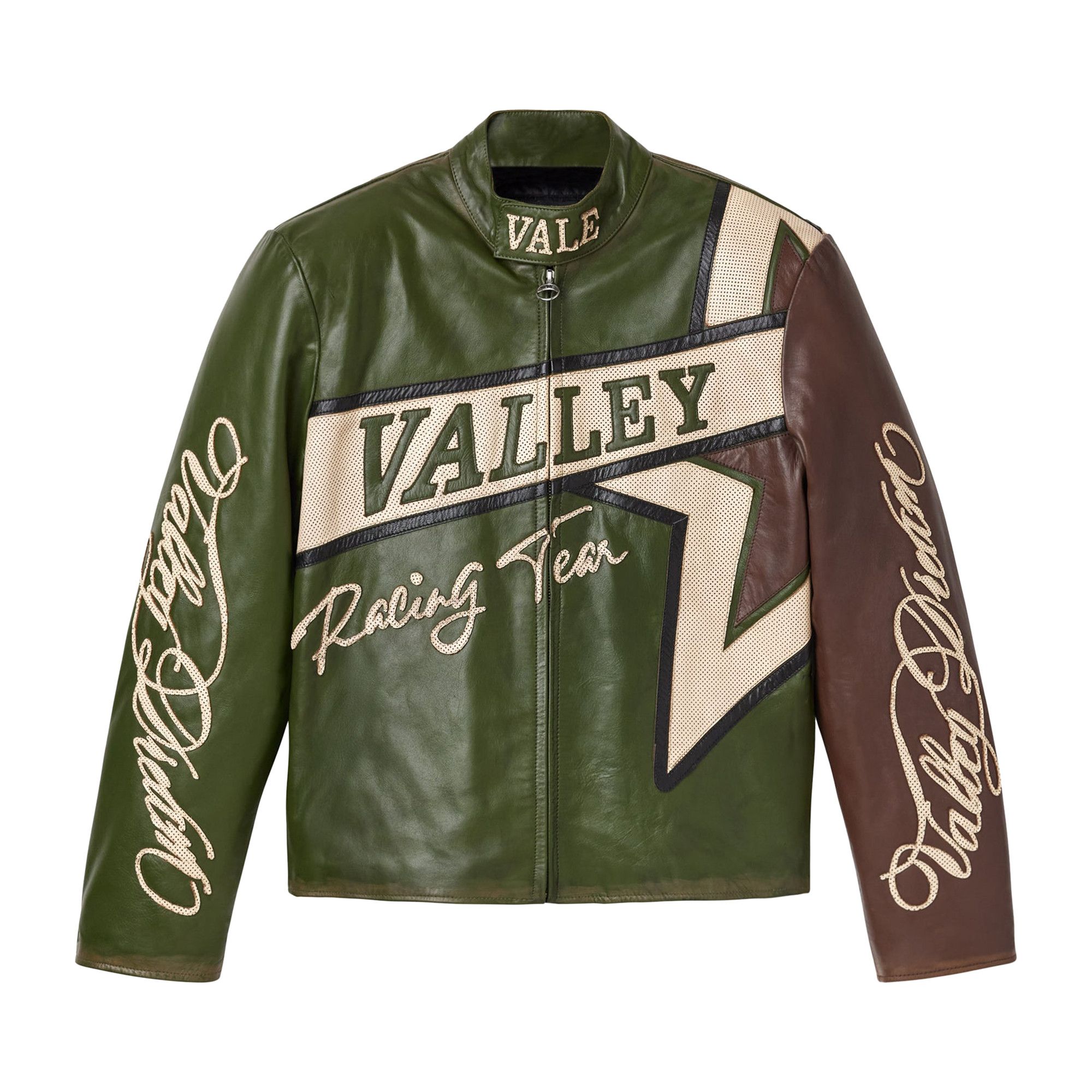 Buy Vale Forever Beef And Broccoli Motocroxxx Jacket 'Green/Brown