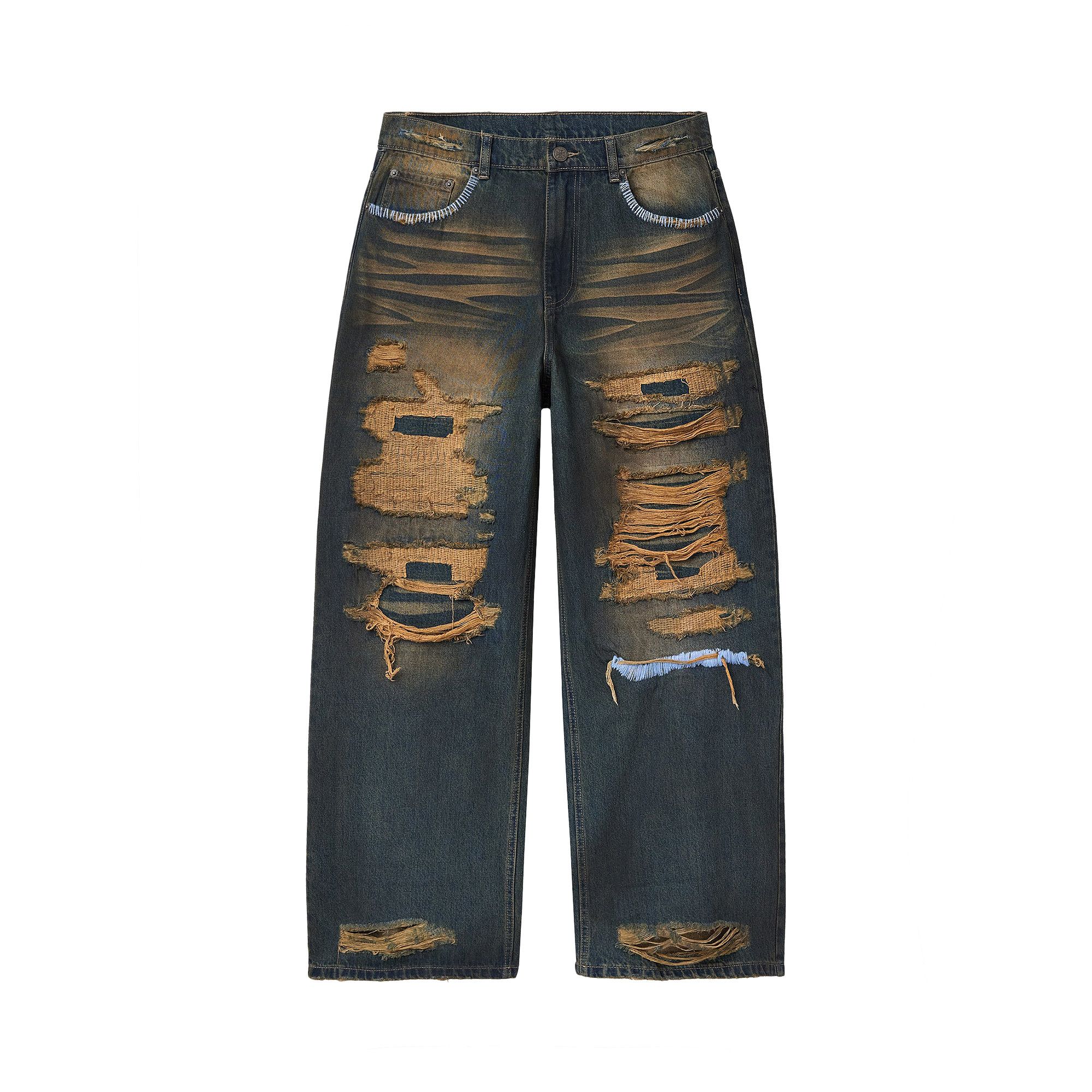 【valeforever】スタッツ ダメージ デニム Buy Vale Forever Thrashed Denim 'Dark/Wash' - VALE 07 001 TD BL | GOAT
