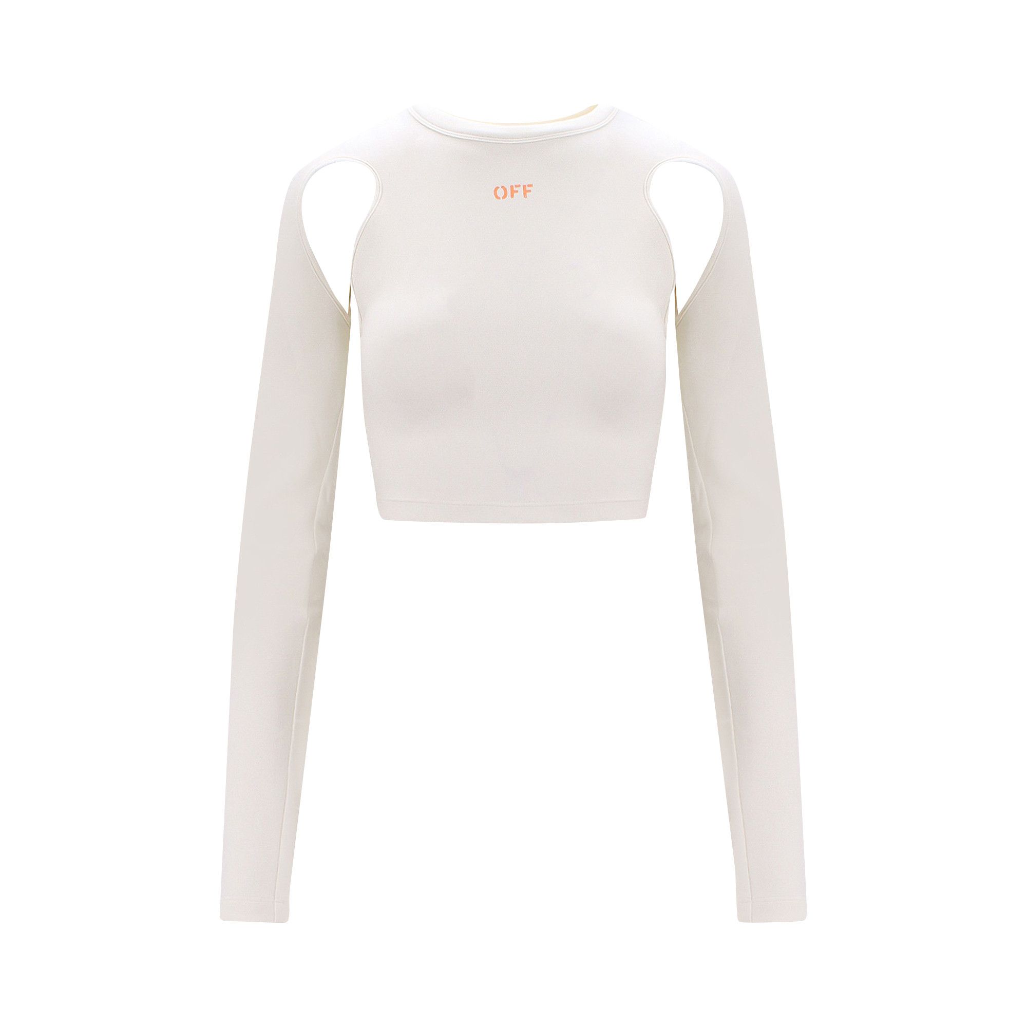 Buy Off-White Sleek Long-Sleeve Crop Top 'White