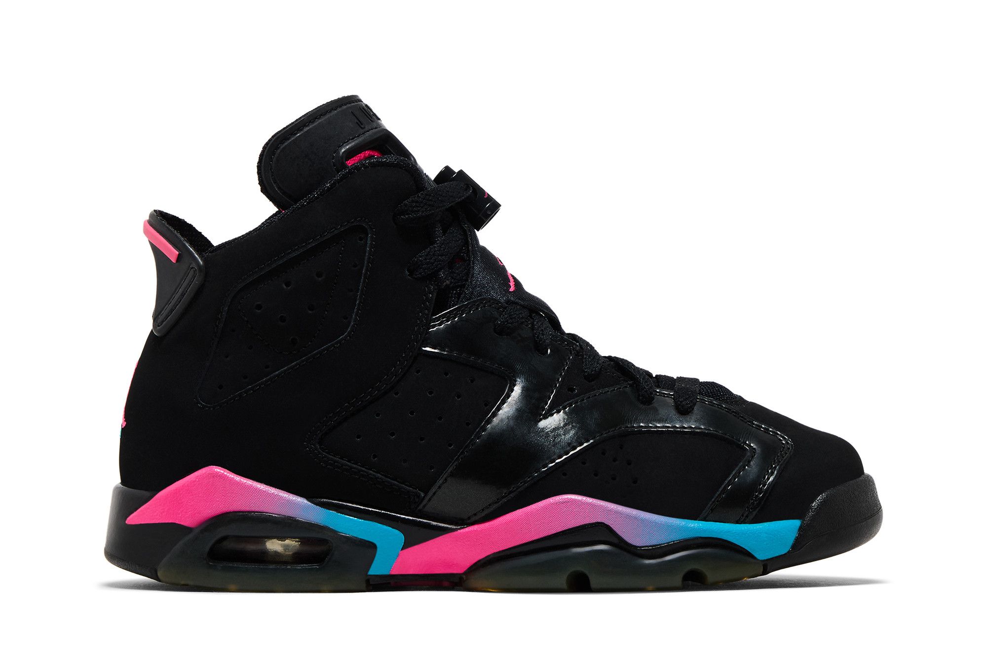 jordans black pink and blue