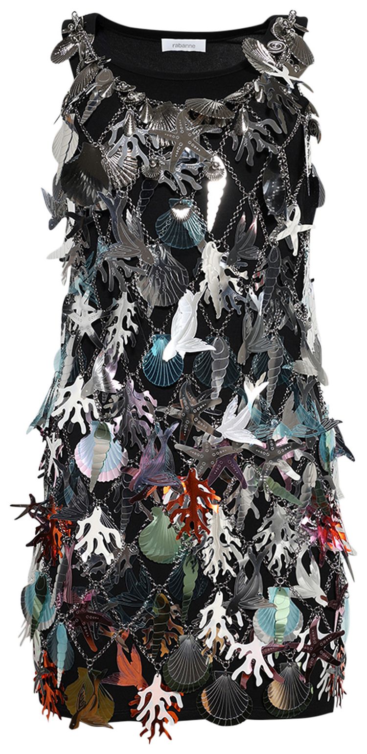 Rabanne Robe Short Dress Silver