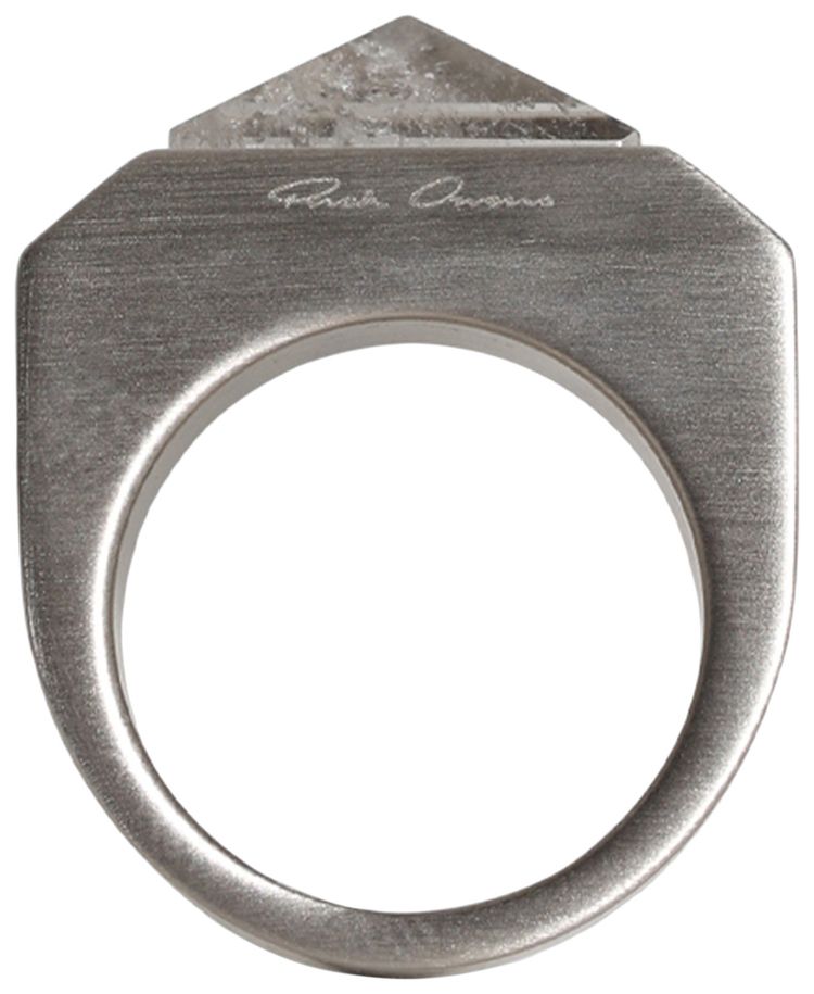 Rick Owens Crystal Pyramid Ring Palladio