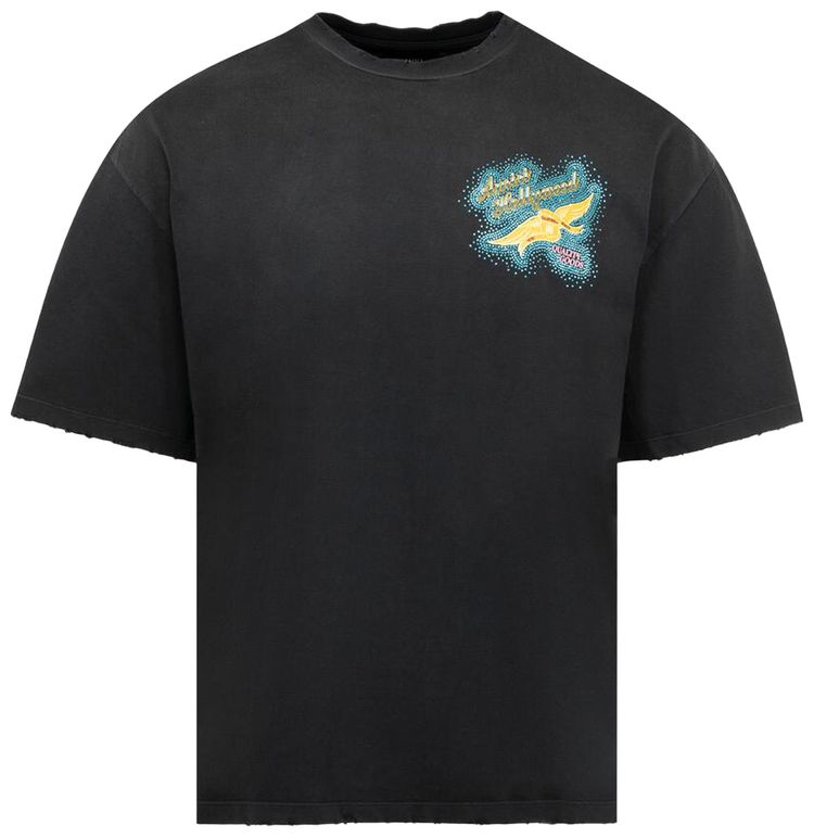 Amiri Crystal Amiri Wings Tee Black