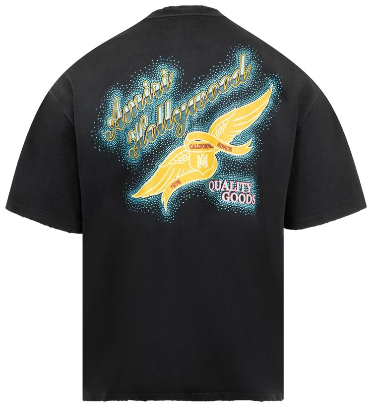 Amiri Crystal Amiri Wings Tee Black