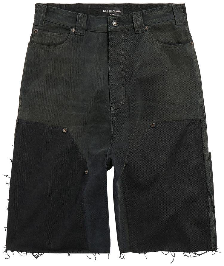 Balenciaga Ripped Off Shorts BlackGreenRed