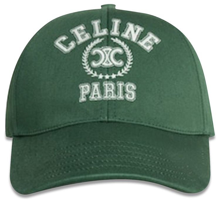 CELINE University Baseball Cap Green CollegeOff White