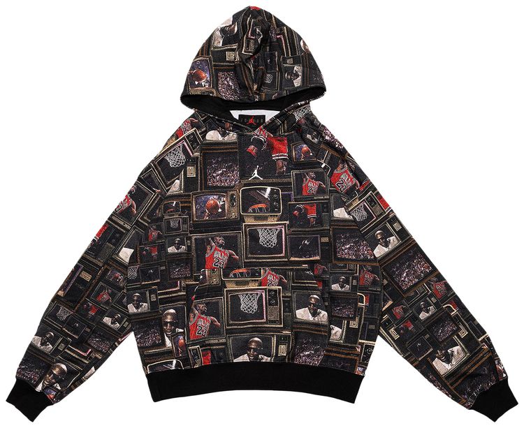 Air Jordan Brooklyn Fleece Printed Pullover Hoodie BlackSail