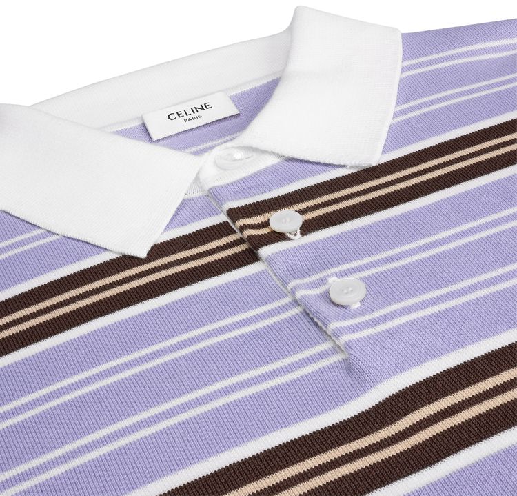 CELINE Polo Sweater LilacBrownEcru