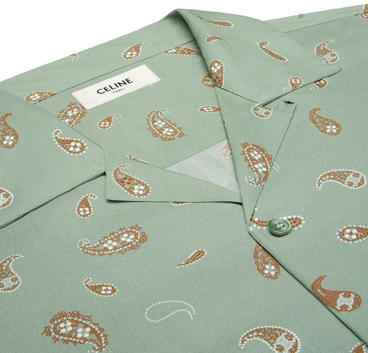 CELINE Bowling Shirt SageCreamTobacco