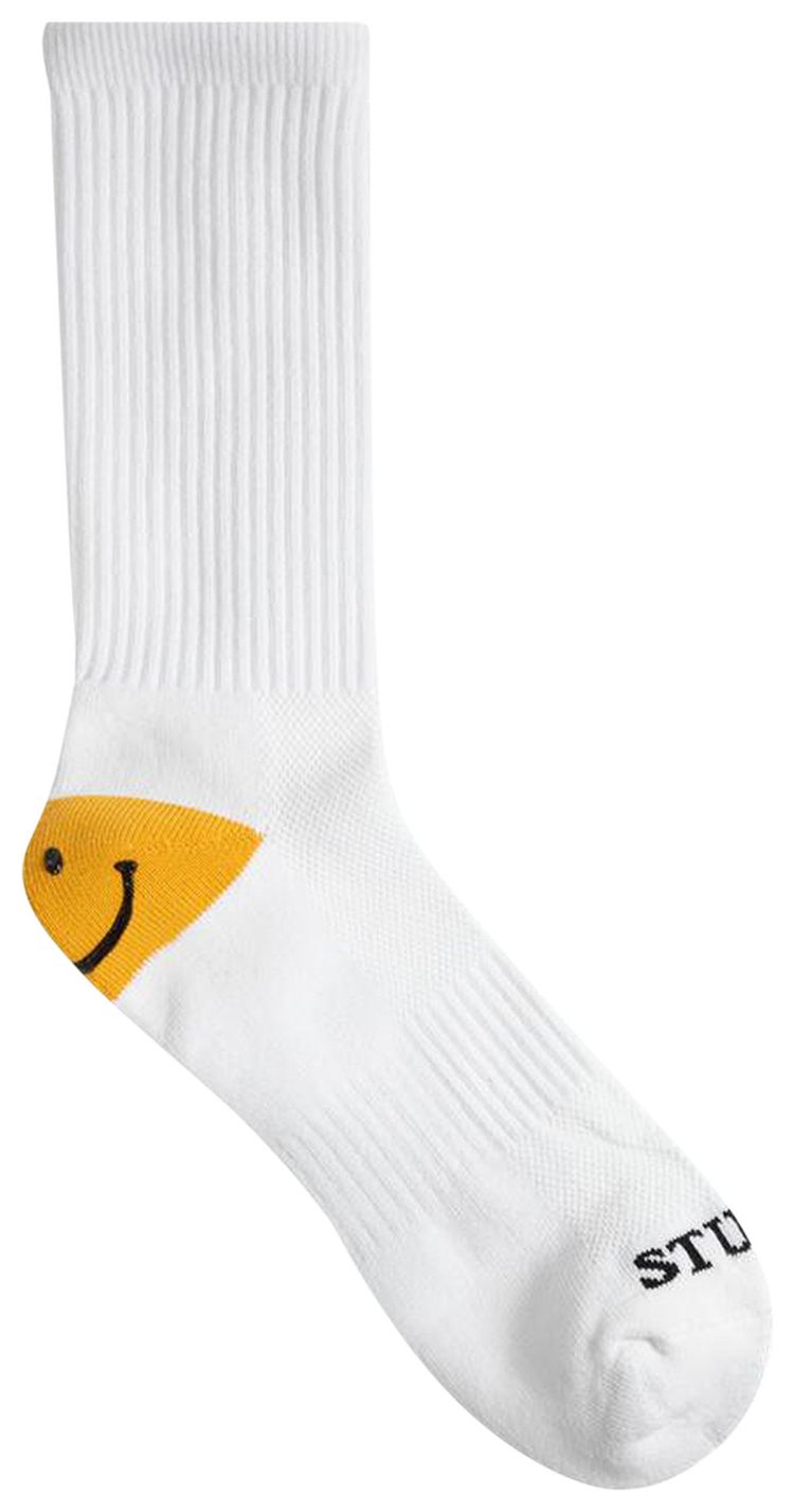 Market Smiley Heel Socks White
