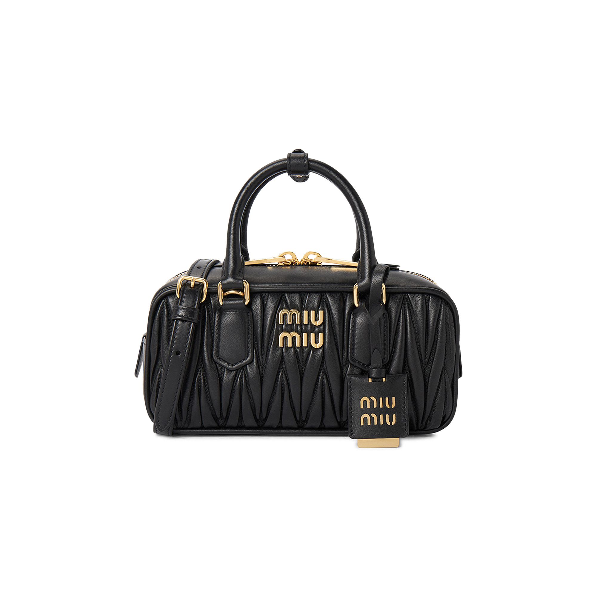Buy Miu Miu Arcadie Matelassé Nappa Leather Bag 'Black' - 5BB142