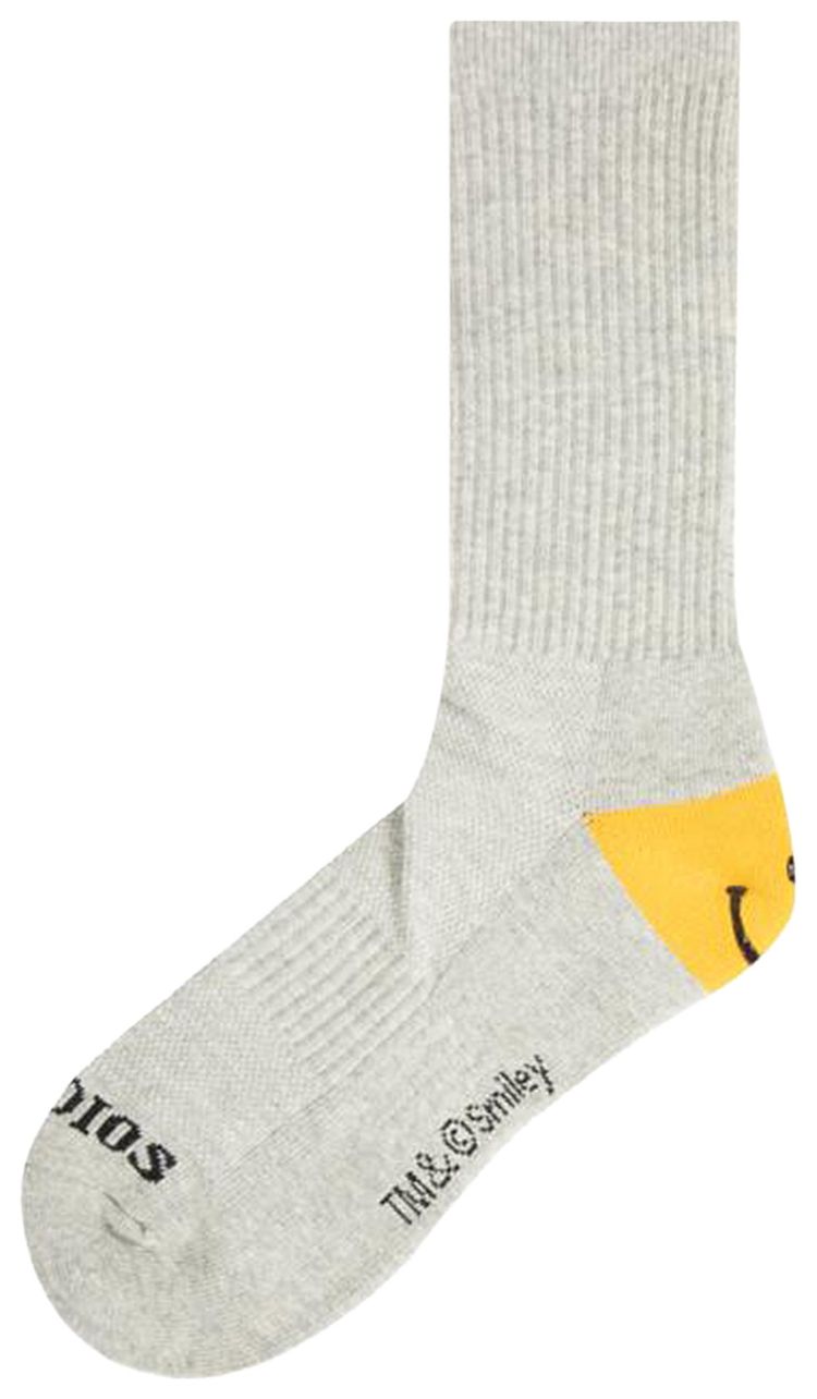 Market Smiley Heel Socks Heather Grey