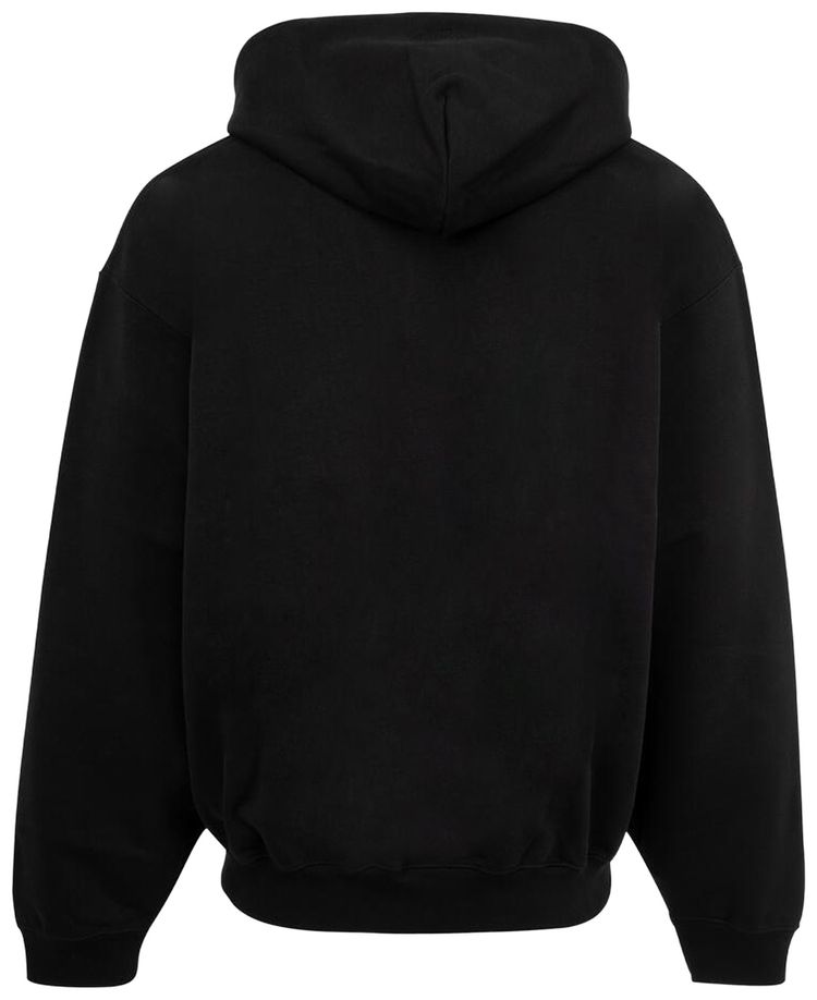 Vetements Logo Oversized Zip Up Hoodie Black