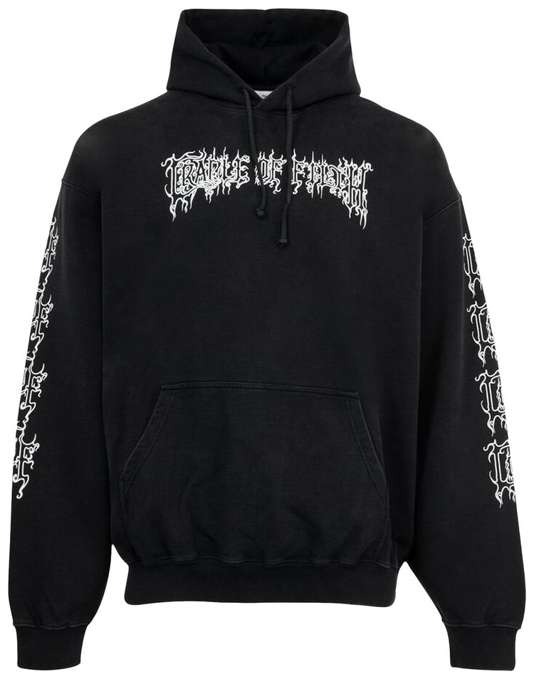 Vetements Cof Logo Oversized Hoodie Washed Black